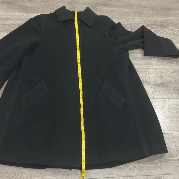 Vintage Perry Ellis Wool Black 3/4 Length Coat ILGWU Made in USA 12 - Picture 7 of 16